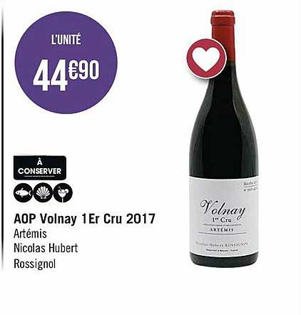 aop volnay 1er cru 2017 artémis nicolas hubert rossignol