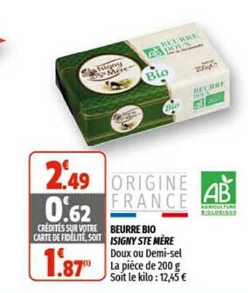 beurre bio isigny ste mère
