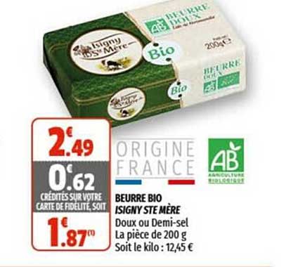 beurre bio isigny ste mère