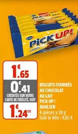 biscuits fourrés au chocolat au lait pick up! bahlsen