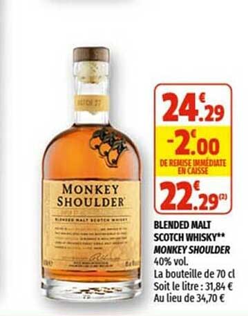 blended malt scotch whisky monkey shoulder