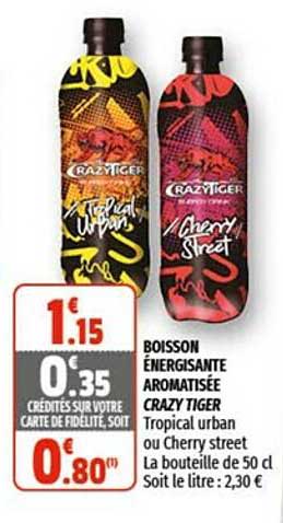 boisson énergisante aromatisée crazy tiger