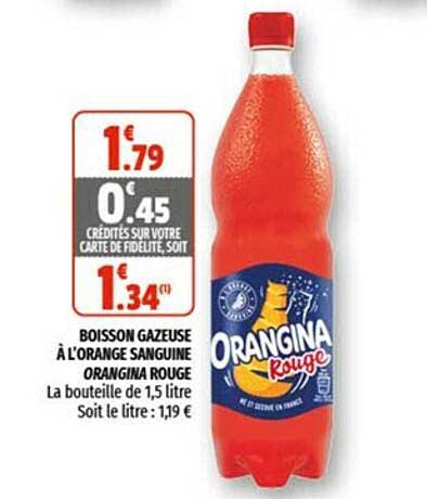 boisson gazeuse à l'orange sanguine orangina rouge