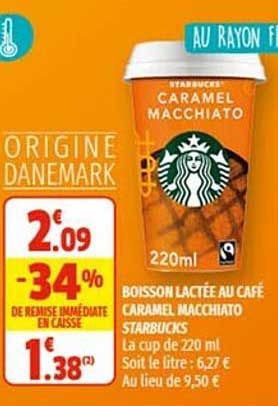 boisson lactée au café caramel macchiato starbucks