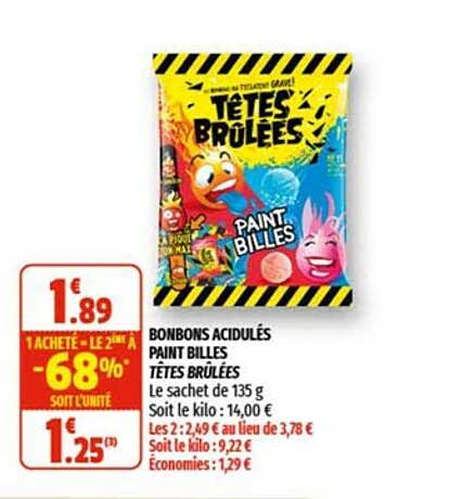 bonbons acidulés paint billes têtes brûlées