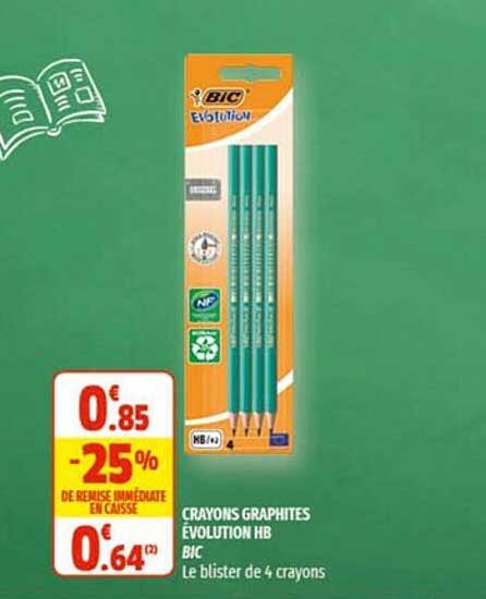 Crayons Graphites évolution Hb Bic
