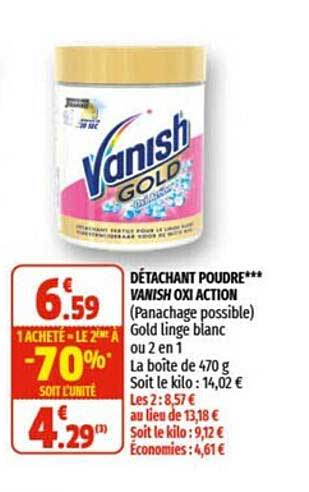détachant poudre vanish oxi action