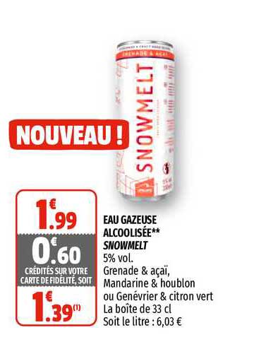 eau gazeuse alcoolisée snowmelt