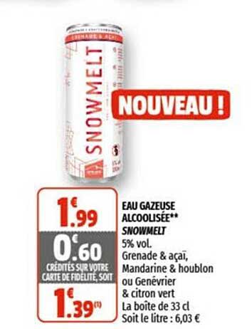 eau gazeuse alcoolisée snowmelt