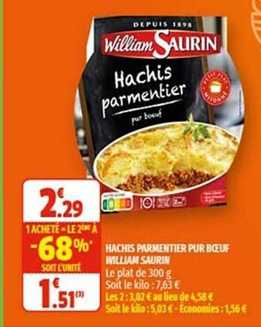 hachis parmentier pur bœuf william saurin