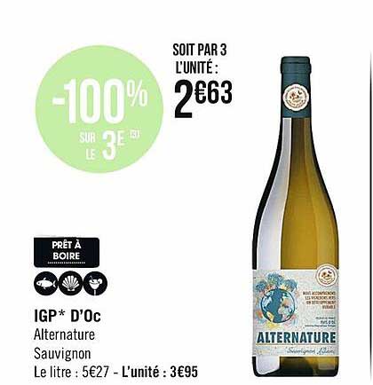 igp d'oc alternature sauvignon