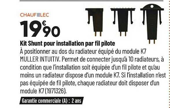 kit shunt pour installation par fil pilote chaufelec