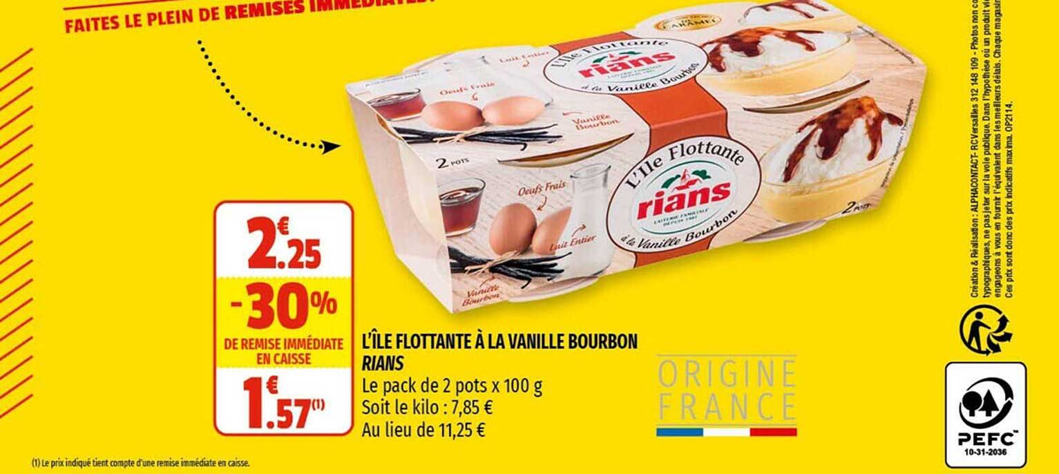 l'île flottante à la vanille bourbon rians