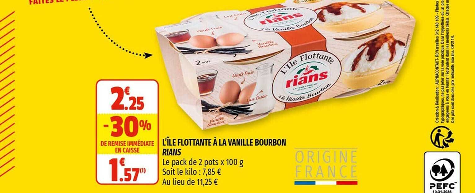 l'île flottante à la vanille bourbon rians