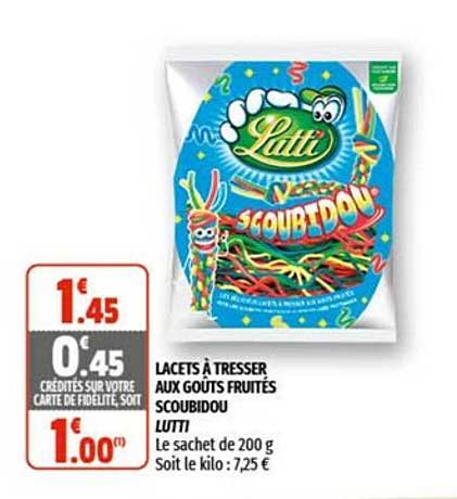 lacets à tresser aux goûts fruités scoubidou lutti