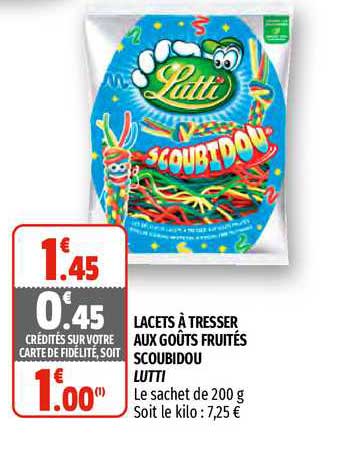 lacets à tresser aux goûts fruités scoubidou lutti