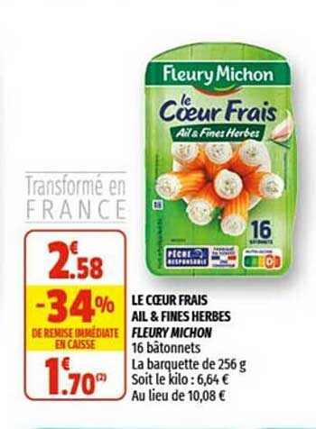 le coeur frais ail & fines herbes fleury michon