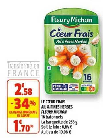 le cœur frais ail &  fines herbes fleury michon
