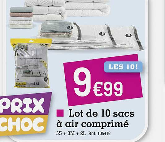 lot de 10 sacs à air comprimé