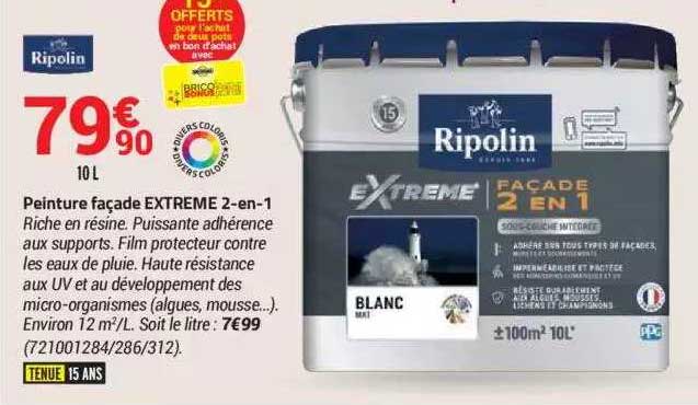 peinture façade extrêle 2-en-1 ripolin