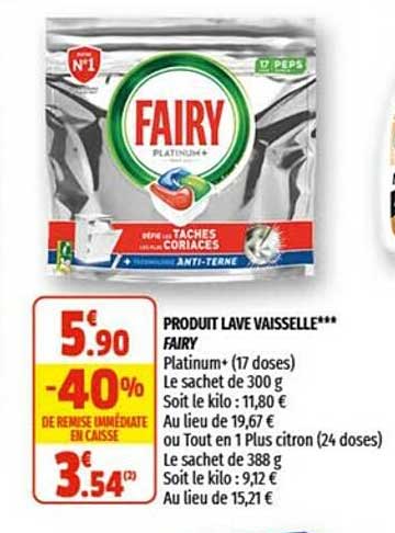 produit lave vaisselle fairy