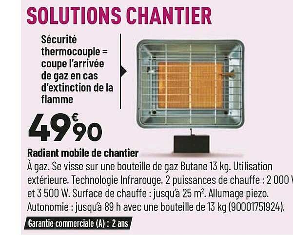radiant mobile de chantier