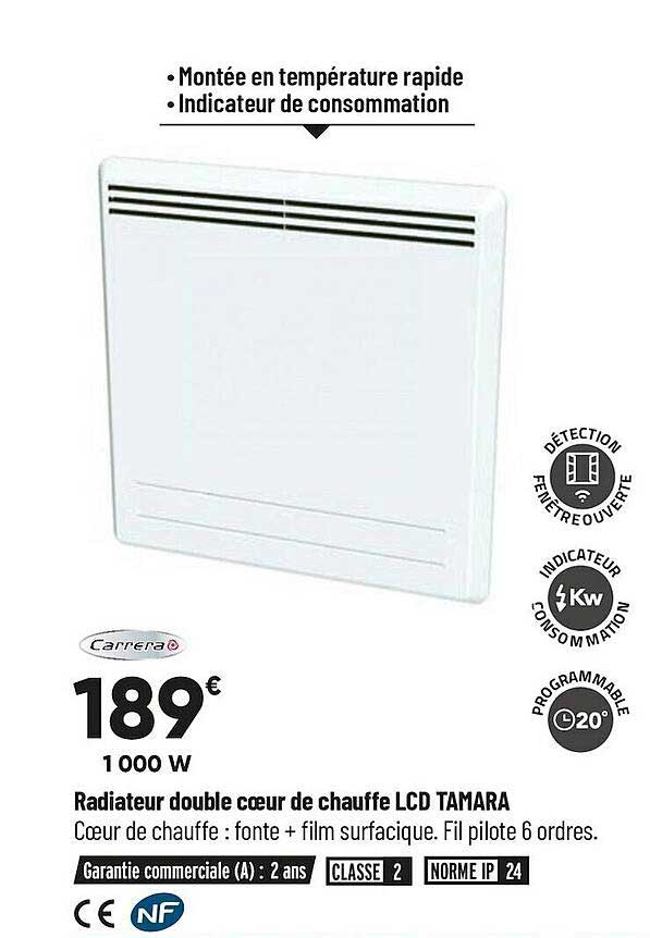 radiateur double cœur de chauffe lcd tamara carrera