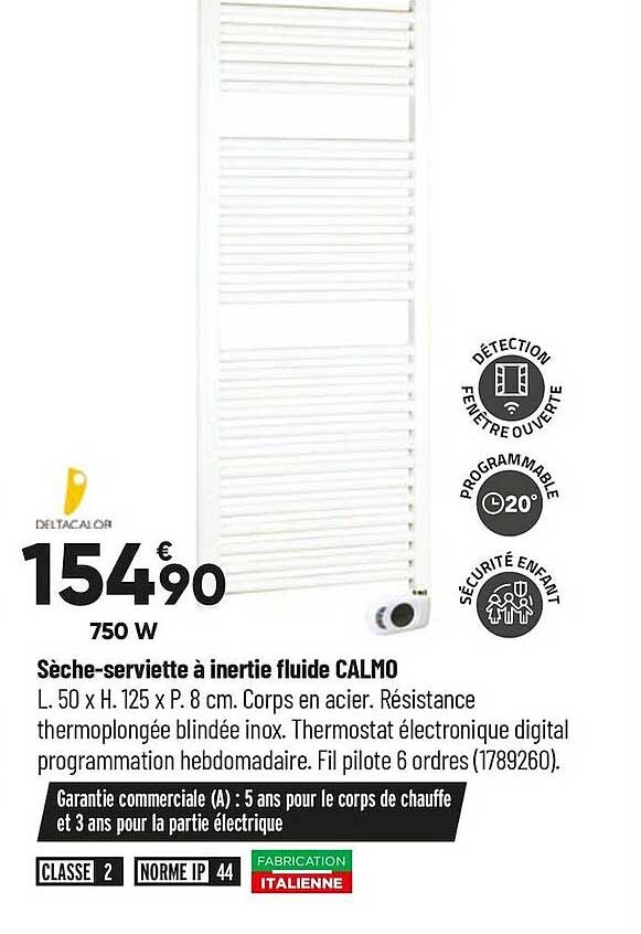 sèche-serviette à inertie fluide calmo