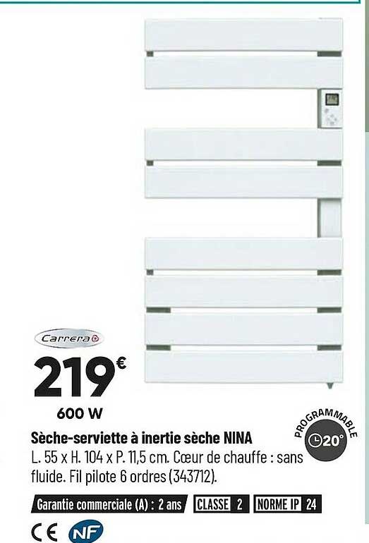 sèche-serviette à inertie sèche nina carrera