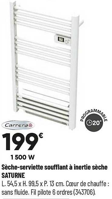 sèche-serviette soufflant à inertie sèche saturne carrera