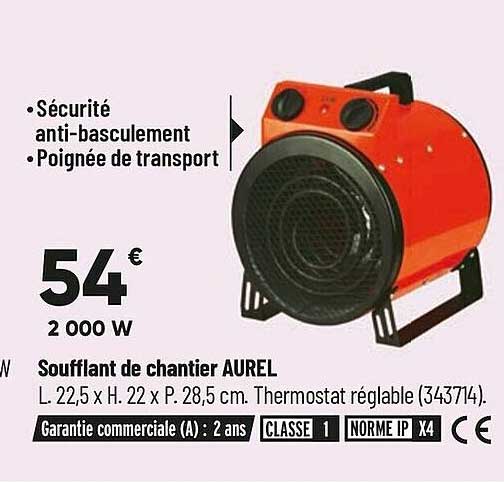 soufflant de chantier aurel 2000 w