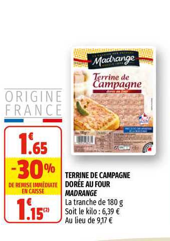 terrine de campagne dorée au four madrange