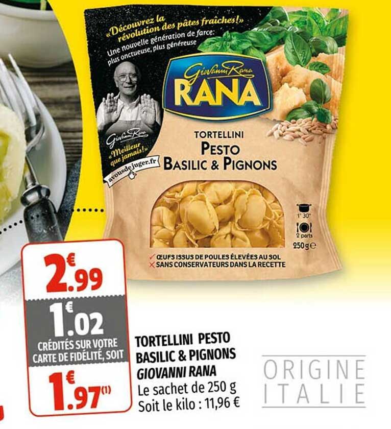 tortellini pesto basilic & pignons giovanni rana