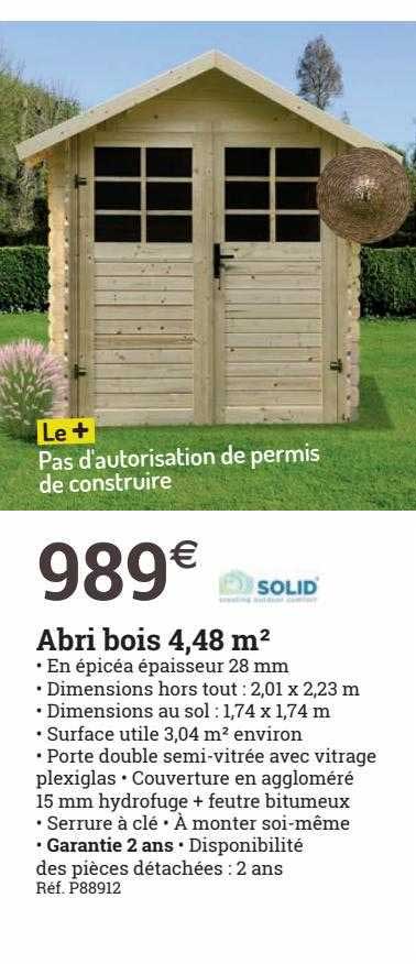 Abri Bois 4,48 M² Solid