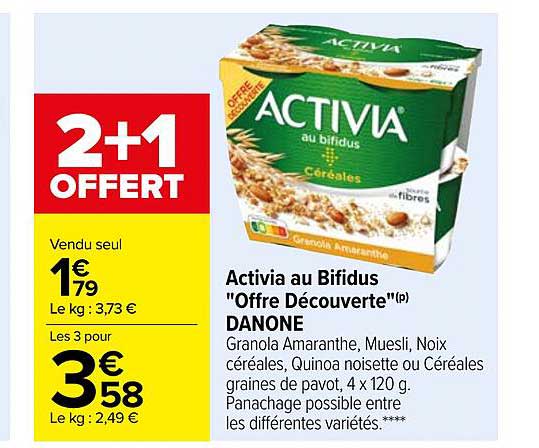 Activia Au Bifidus "offre Découverte" Danone