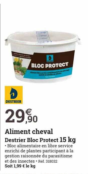 aliment cheval destrier bloc protect 15 kg