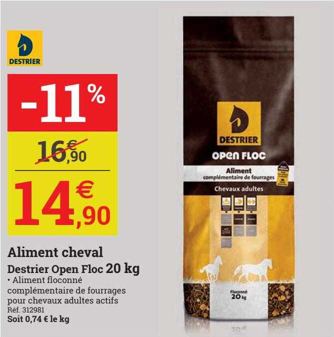 aliment cheval destrier open floc 20 kg