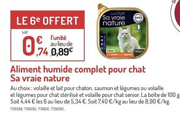 aliment humide complet pour chat sa vraie nature