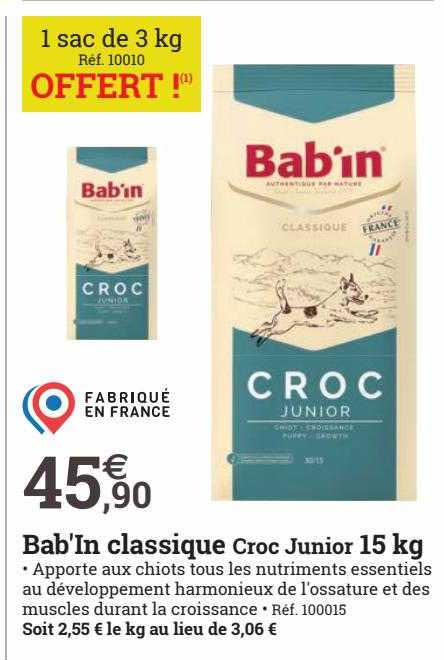 bab'in classique croc junior 15 kg