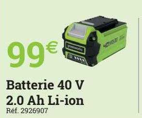 batterie 40 v 2.0 ah li-ion