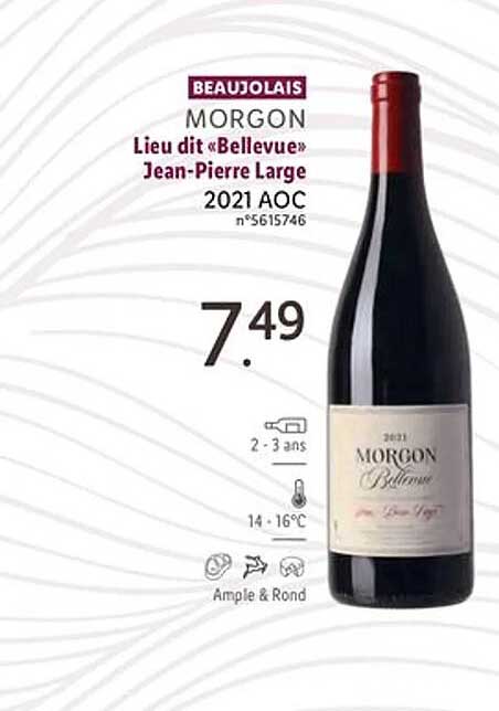 beaujolais morgon lieu dit "bellevue" jean-pierre large
