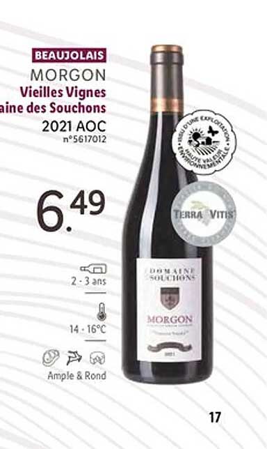 beaujolais morgon vieilles vignes domaine des souchons 2021 aoc