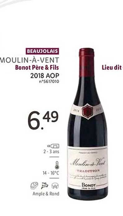 beaujolais moulin-à-vent bonot père & fils 2018 aop