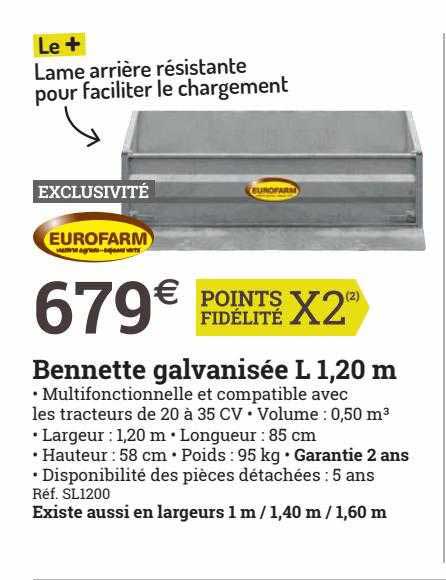 bennette galvanisée l 1,20 m