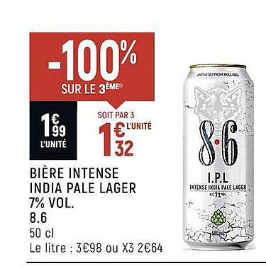 bière intense india pale lager 7% vol. 8.6