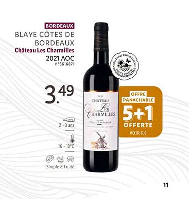 blaye côtes de bordeaux château les charmilles 2021 aoc