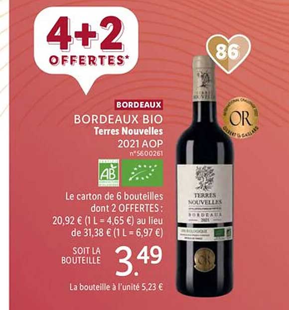 bordeaux bio terres nouvelles 2021 aop