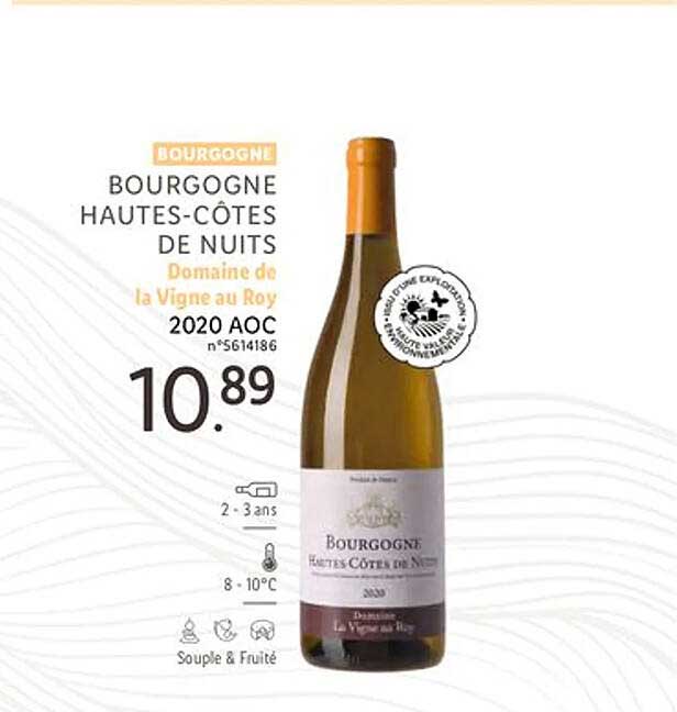 bourgogne hautes-côtes de nuits domaine de la vigne au roy 2020 aoc