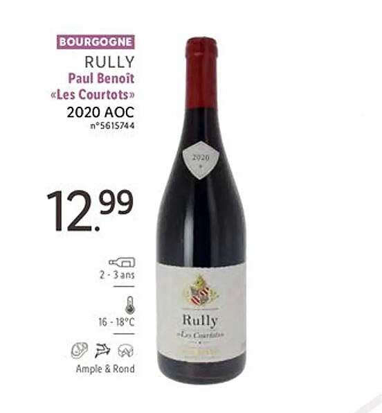 bourgogne rully paul benoît "les courtots" 2020 aoc