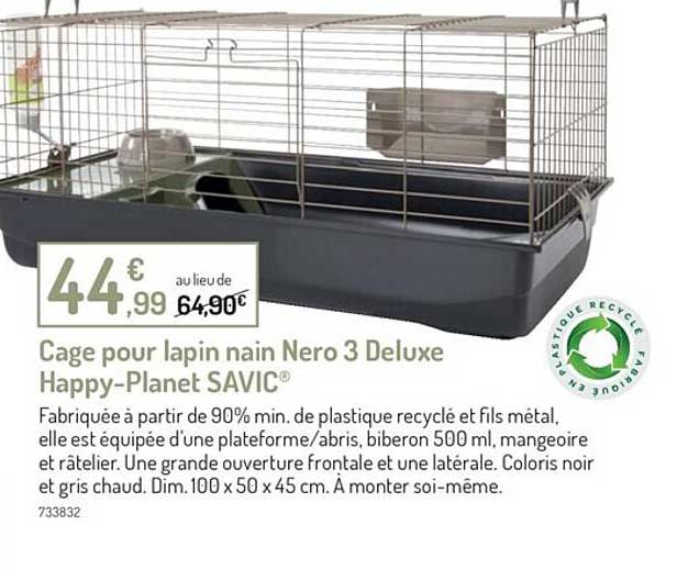 cage pour lapin nain nero 3 deluxe happy-planet savic